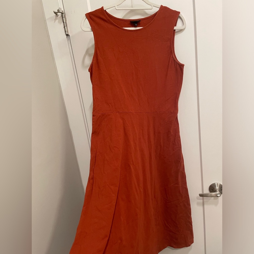 Who What Wear orange knit midi dress